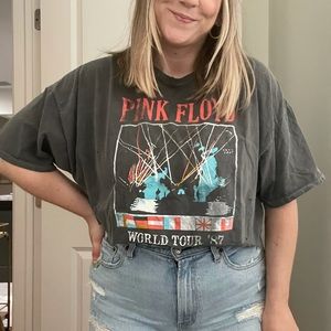 Cropped Graphic Pink Floyd Band Tee